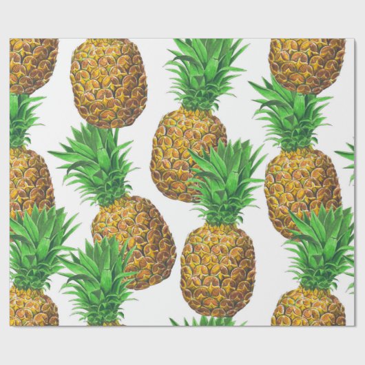 Nahtloses Muster mit Ananas Geschenkpapier (Flach)