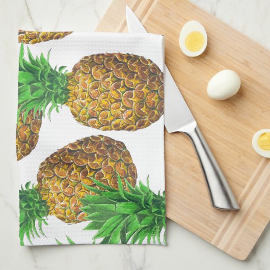 Nahtloses Muster mit Ananas Küchentuch (Viertel Falte)