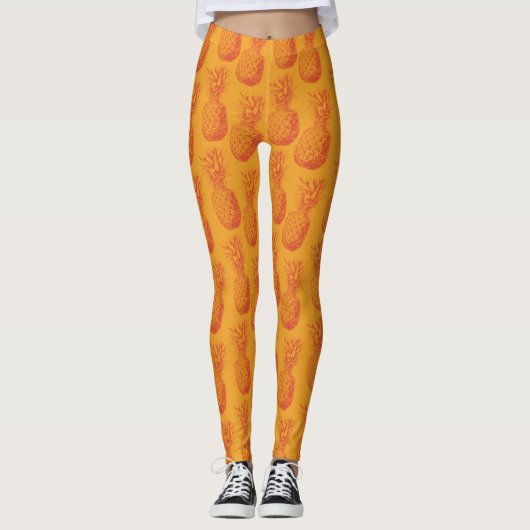 Nahtloses Muster mit Ananas Leggings (Vorderseite)