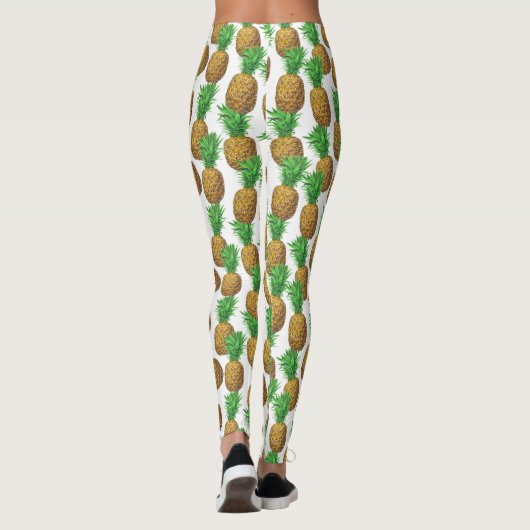 Nahtloses Muster mit Ananas Leggings (Rückseite)