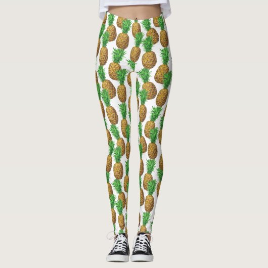Nahtloses Muster mit Ananas Leggings (Vorderseite)