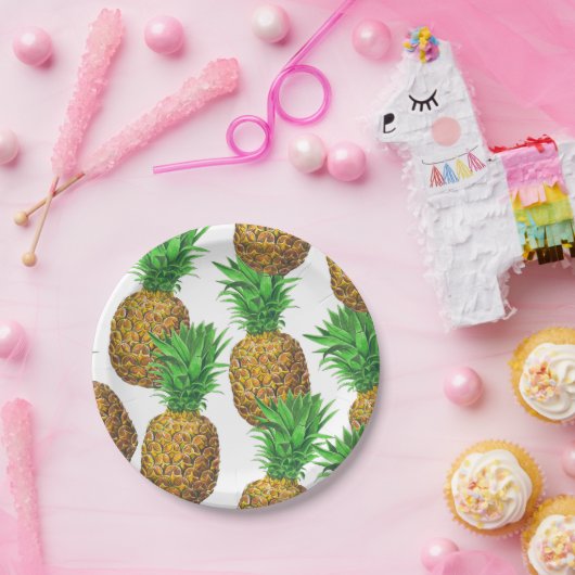 Nahtloses Muster mit Ananas Pappteller (Party)