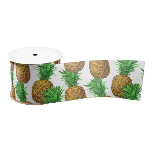Nahtloses Muster mit Ananas Satinband (Spule)