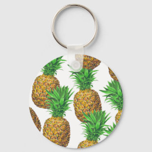 Nahtloses Muster mit Ananas Schlüsselanhänger