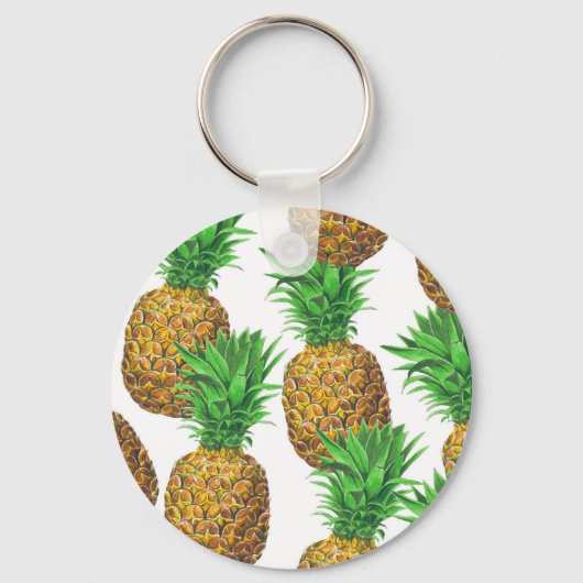 Nahtloses Muster mit Ananas Schlüsselanhänger (Vorderseite)