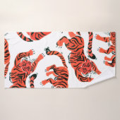 Nahtloses Muster mit Anstrichfarben in Tigern Badehandtuch (Badehandtuch)
