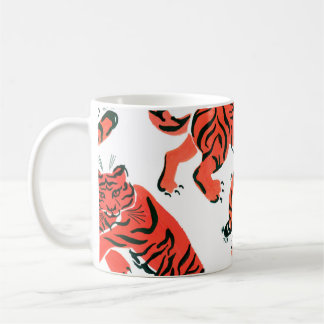 Nahtloses Muster mit Anstrichfarben in Tigern Kaffeetasse