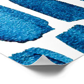 Nahtloses Muster mit Aquarellblau s Poster (Ecke)