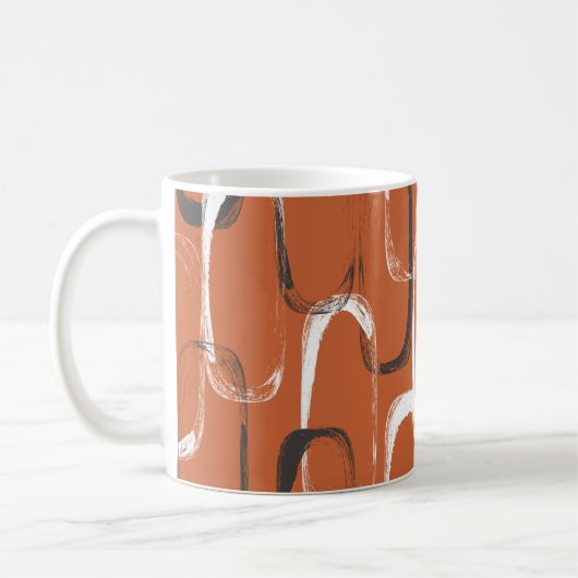 Nahtloses Muster mit Aquarellorange Kaffeetasse (Links)