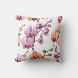 Nahtloses Muster mit Aquarellorchideen-Blume  Kissen