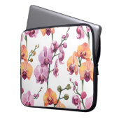 Nahtloses Muster mit Aquarellorchideen-Blume  Laptopschutzhülle (Vorderseite Links)