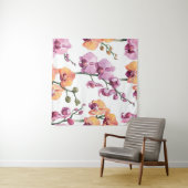 Nahtloses Muster mit Aquarellorchideen-Blume  Wandteppich (Beispiel (Horizontal))