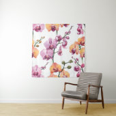 Nahtloses Muster mit Aquarellorchideen-Blume  Wandteppich (Beispiel)