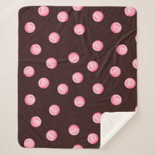 Nahtloses Muster mit Aquarellrosa Kreisen. Boh Sherpadecke