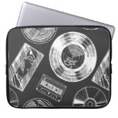 Nahtloses Muster mit Audio- und Videoträgern. Vi Laptopschutzhülle (Vorderseite)