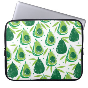 Nahtloses Muster mit Avocados. Briefmarke texturie Laptopschutzhülle