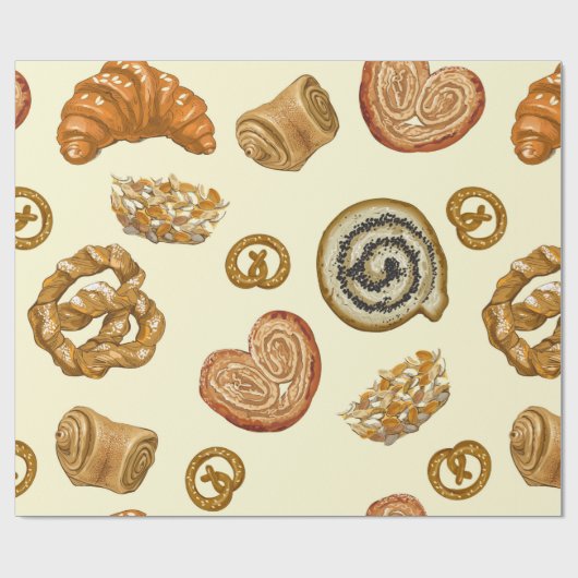 Nahtloses Muster mit Backwaren Geschenkpapier (Flach)