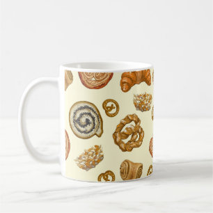 Nahtloses Muster mit Backwaren Kaffeetasse