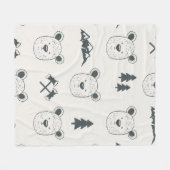 Nahtloses Muster mit Bärenkopfseeschwalbe, Bär, Ma Fleecedecke (Vorderseite (Horizontal))
