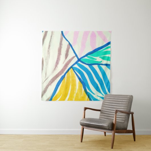 Nahtloses Muster mit Bäumen. Herbstbäume in Farbe Wandteppich (Beispiel (Horizontal))