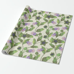 Nahtloses Muster mit Belladonna-Blume. Ein Busch Geschenkpapier