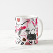 Nahtloses Muster mit bemaltetem Make-up Kaffeetasse (VorderseiteRechts)