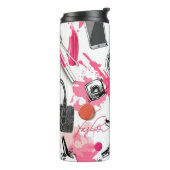 Nahtloses Muster mit bemaltetem Make-up Thermosbecher (Nach links gedreht)