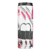 Nahtloses Muster mit bemaltetem Make-up Thermosbecher (Rückseite)