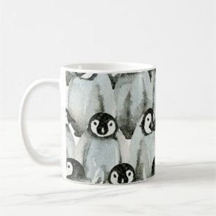 Nahtloses Muster mit bezaubernden Pinguinen. Kaffeetasse