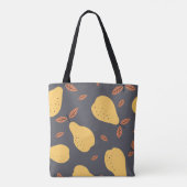 Nahtloses Muster mit Birnen. Fruchtlicht modern t Tasche (Rückseite)