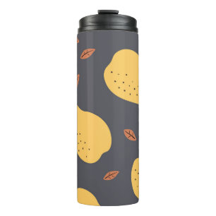 Nahtloses Muster mit Birnen. Fruchtlicht modern t Thermosbecher