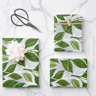 Nahtloses Muster mit Blätter aus grünem Tee