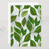 Nahtloses Muster mit Blätter aus grünem Tee Ankündigung (Vorne/Hinten)