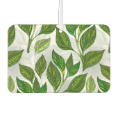 Nahtloses Muster mit Blätter aus grünem Tee Autolufterfrischer (Vorderseite)