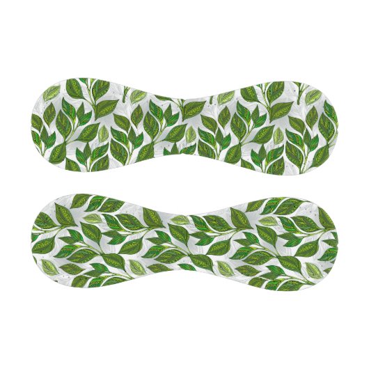 Nahtloses Muster mit Blätter aus grünem Tee Baseball (Paneele)