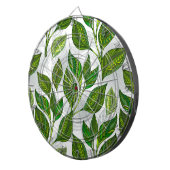 Nahtloses Muster mit Blätter aus grünem Tee Dartscheibe (Vorderseite rechts)