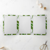 Nahtloses Muster mit Blätter aus grünem Tee Dreifach Gefaltete Einladung (Innenseite)