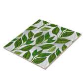 Nahtloses Muster mit Blätter aus grünem Tee Fliese (Seite)