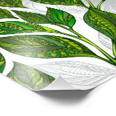 Nahtloses Muster mit Blätter aus grünem Tee Fotodruck (Ecke)