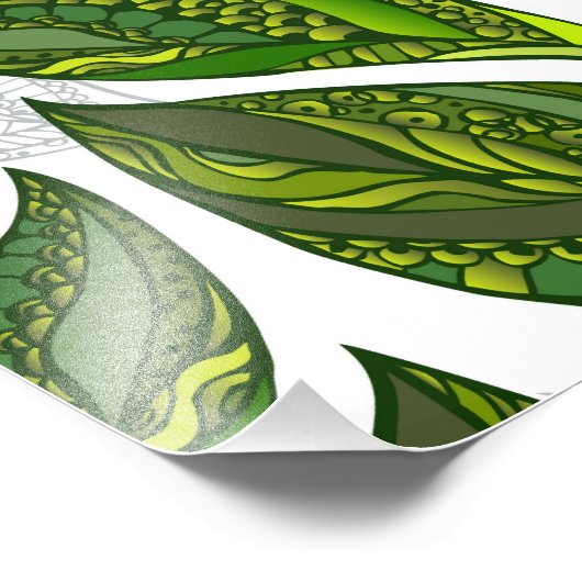 Nahtloses Muster mit Blätter aus grünem Tee Fotodruck (Ecke)