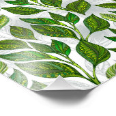 Nahtloses Muster mit Blätter aus grünem Tee Fotodruck (Ecke)