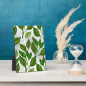 Nahtloses Muster mit Blätter aus grünem Tee Fotoplatte (Seite)