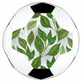 Nahtloses Muster mit Blätter aus grünem Tee Fußball (Vorderseite)