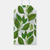 Nahtloses Muster mit Blätter aus grünem Tee Geschenkanhänger (Rückseite)