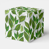 Nahtloses Muster mit Blätter aus grünem Tee Geschenkschachtel (Rückseite)