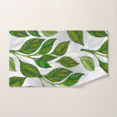 Nahtloses Muster mit Blätter aus grünem Tee Handtuch (Handtuch)