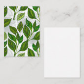 Nahtloses Muster mit Blätter aus grünem Tee Hinweiskarte (Vorne/Hinten)