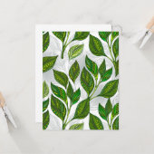 Nahtloses Muster mit Blätter aus grünem Tee Karte (Vorderseite/Rückseite Beispiel)