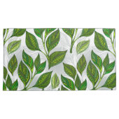 Nahtloses Muster mit Blätter aus grünem Tee Kissenbezug (Vorderseite-Rechts)