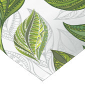 Nahtloses Muster mit Blätter aus grünem Tee Kurzer Tischläufer (Ecke)